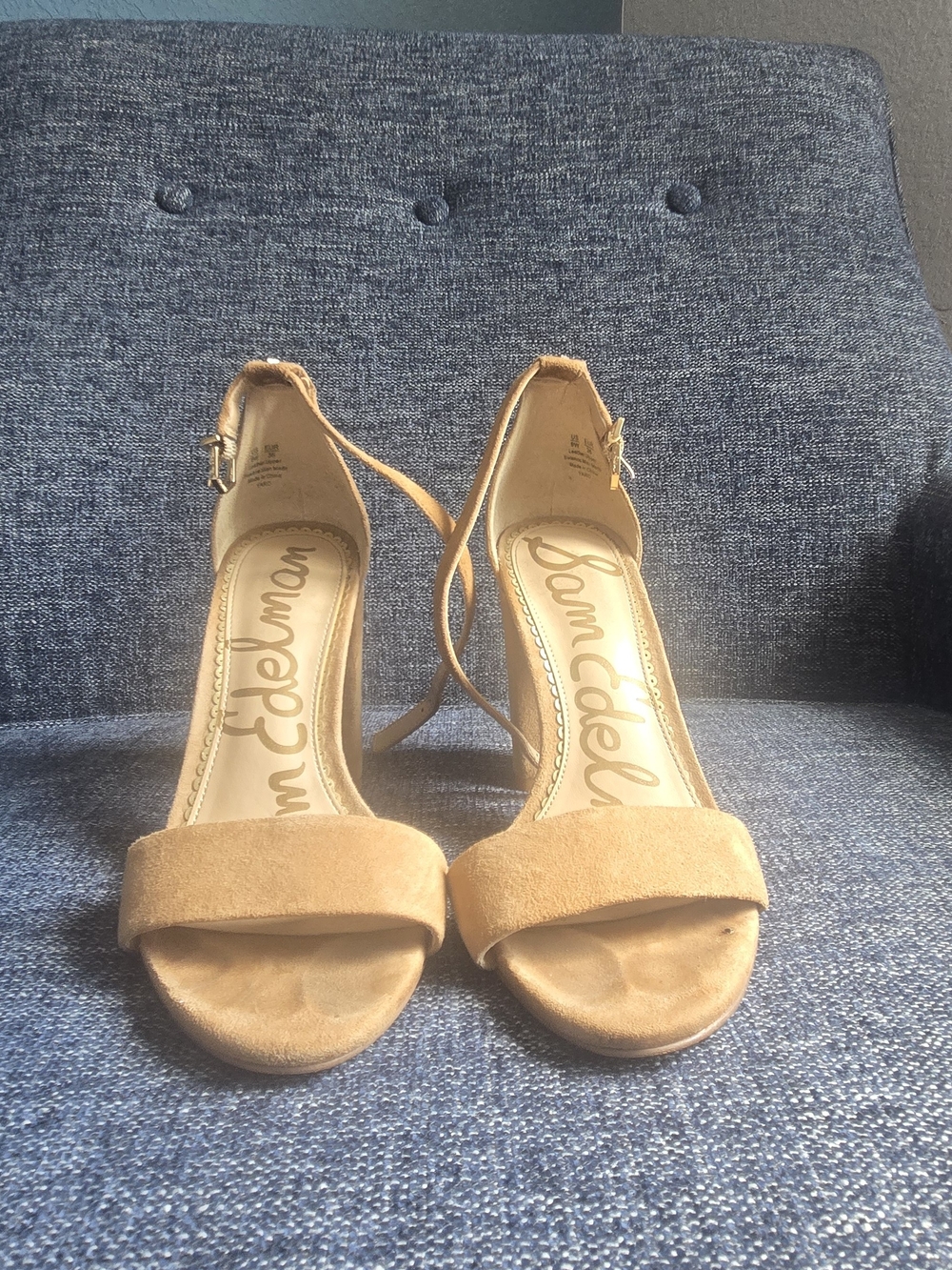 Sam Edelman Tan Suede Strappy Block Heel Sandals Size 6